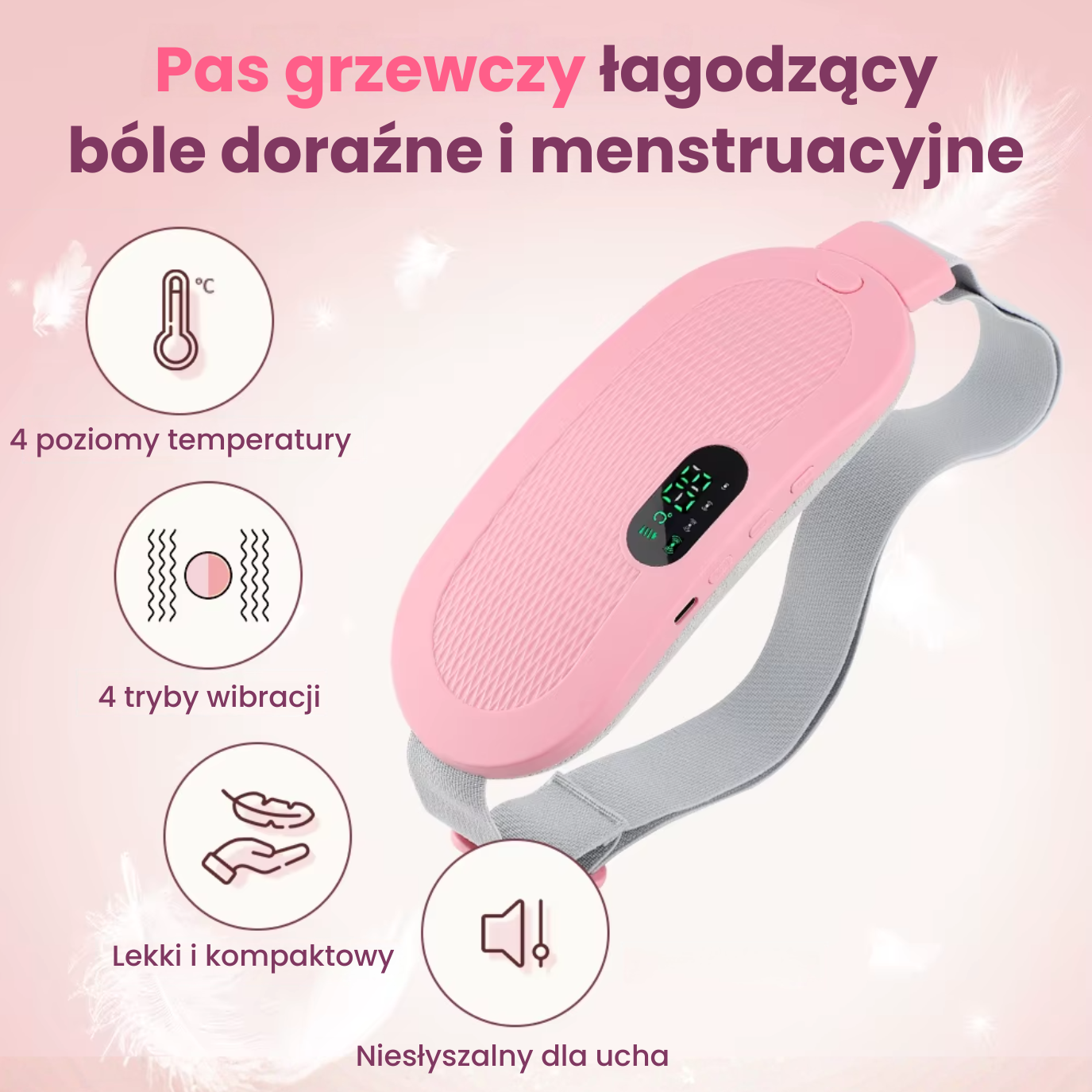 CozyBelly - Pas grzewczy łagodzący bóle menstruacyjne