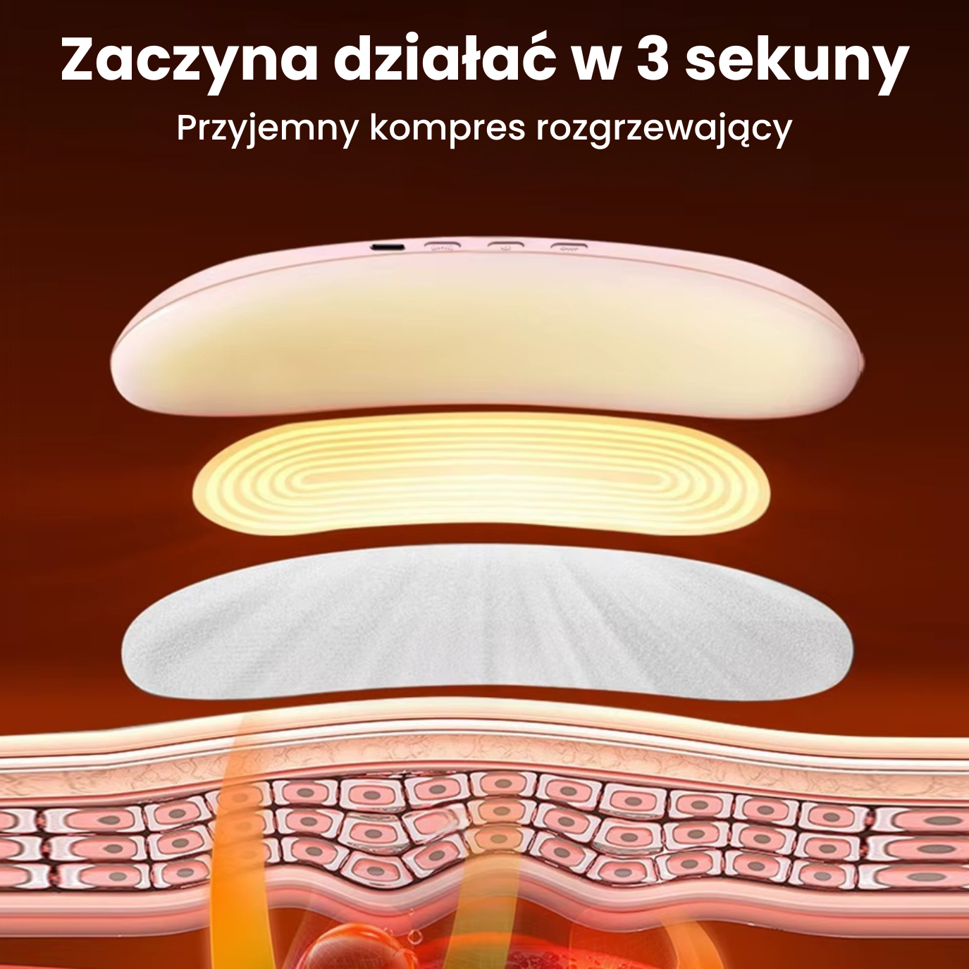 CozyBelly - Pas grzewczy łagodzący bóle menstruacyjne